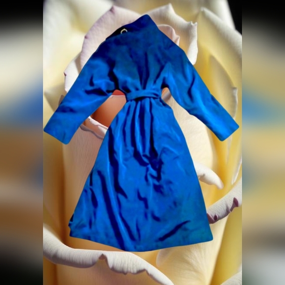 Beautiful! Fen Nelli signature blue belted coat 14 - Picture 2 of 4